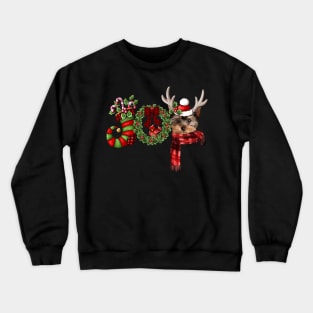 Christmas Joy Dwarf Stocking Reindeer YorkShire Terrier Crewneck Sweatshirt